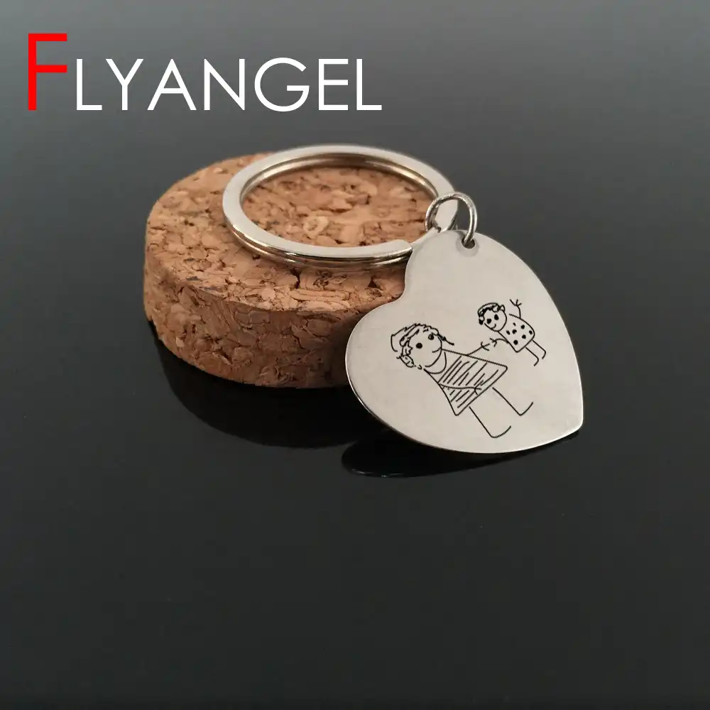 handwriting engraved keychain