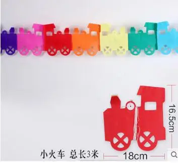 6 компл./лот, красочная Бумажная гирлянда, украшение для детской вечеринки на день рождения, доступно в нескольких стилях - Цвет: Train