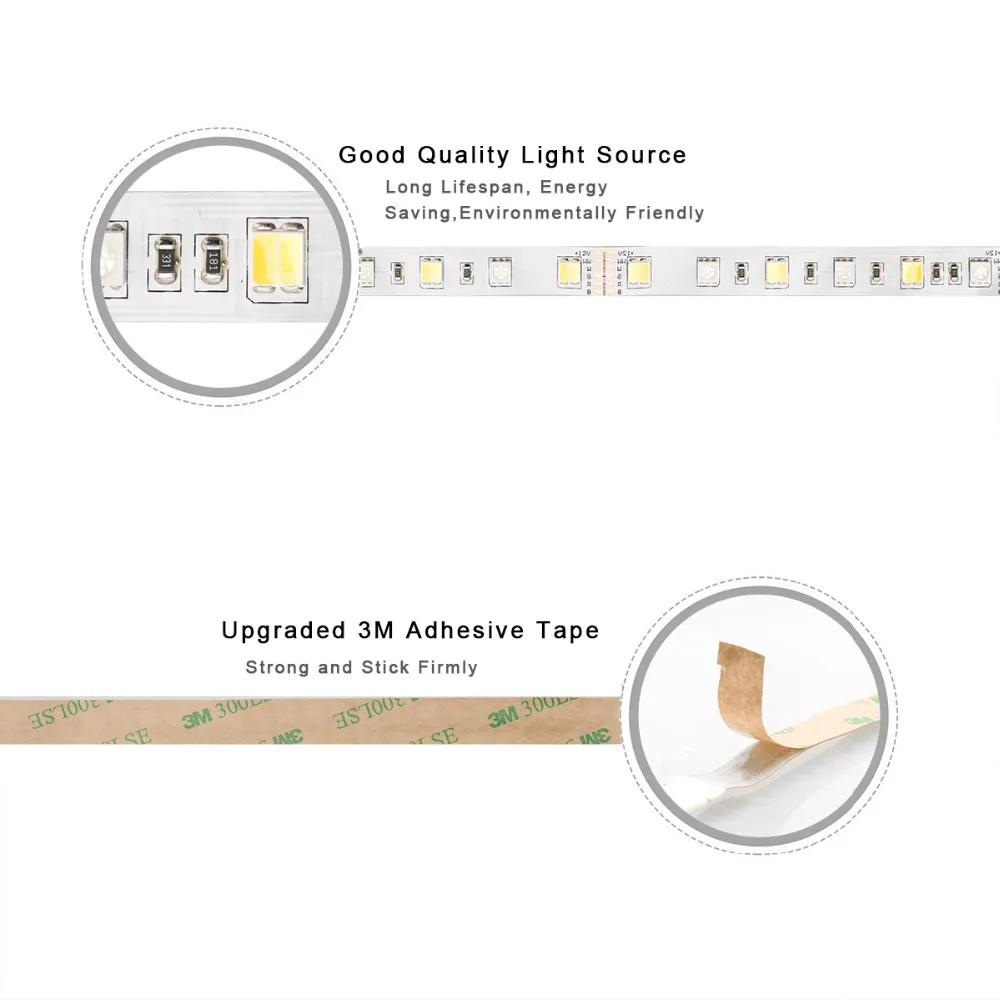 5 м RGB CCT 5050 SMD светодиодные полосы света двойной цвет и белый температура