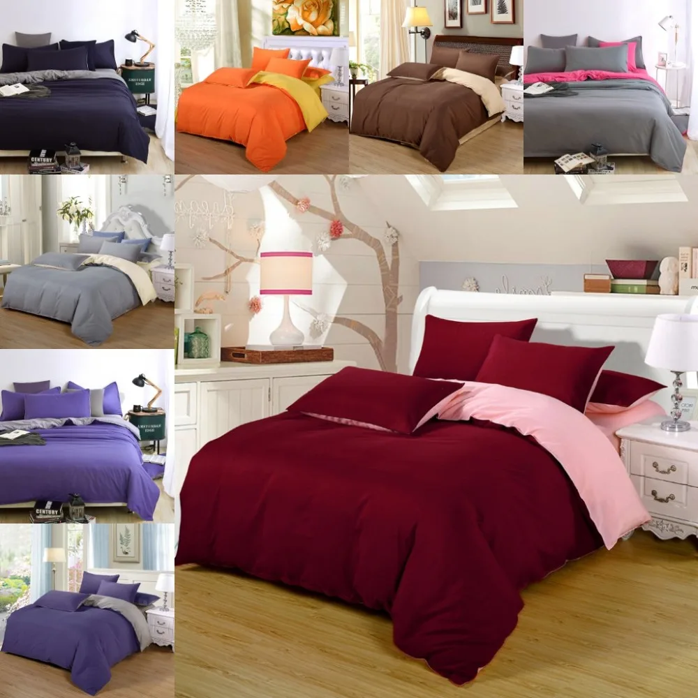 Double Colors Bedding Sets Duvet Covers Flat Sheets Pillowcases