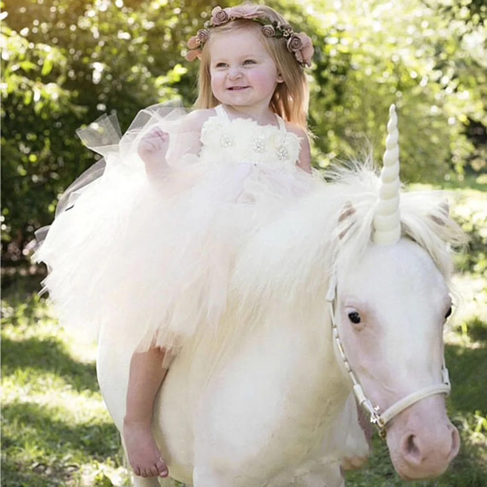 6 Colors Shabby Flower Girl Rhinestones Wedding Tutu Dress Elastic Lace Girl Stretchy Crochet Tulle Tutu Dresses For Birthday