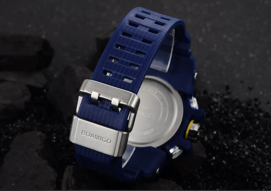 BOAMIGO Brand Men Sports Watches Military LED Digital Analog Wrist Watch man shock Swim Waterproof Blue Clock Relogios Masculino