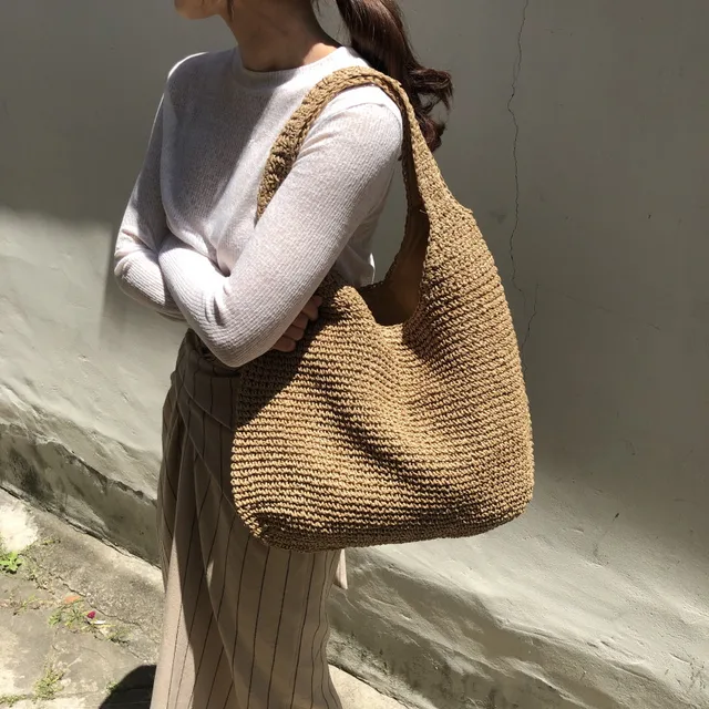 Fashion Straw Women Shoulder Bags Paper Woven Female Handbags Large Capacity Summer Beach Straw Bags Casual Tote Purses 2022 1