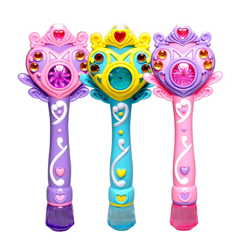 Bubble Machine set Automatic magic music flashing bubble stick Children's electric bubble gun Magic wand Blowing bubble toy