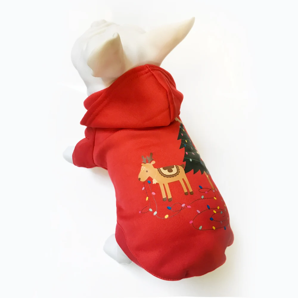 Pet Рождественская одежда для собаки хлопковые Осенне-зимняя обувь теплая одежда маленьких больших собак толстовки с капюшоном для больших собак, пальто с Санта Клаусом куртка