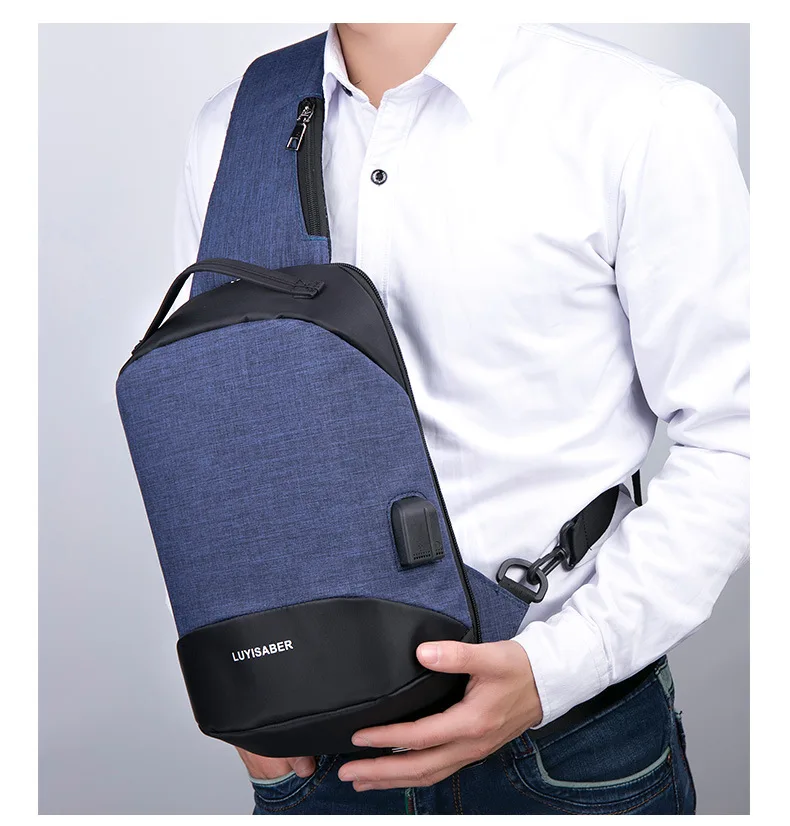 Многофункциональные сумки через плечо для мужчин, зарядка через usb, нагрудная сумка для коротких поездок, нагрудная сумка, водоотталкивающая сумка на плечо, мужская сумка