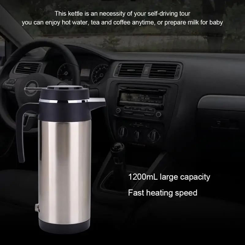 1200 мл 24 В Авто автомобильная чашка с подогревом зарядное устройство из нержавеющей стали чашка с электроподогревом кипящий чайник для путешествий высокого качества
