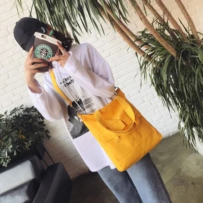 

Fashion Solid Color Zipper Women Canvas Handbags Messenger Bags 2019 New Female Students School Bags Casual Soft Shoulder Bags