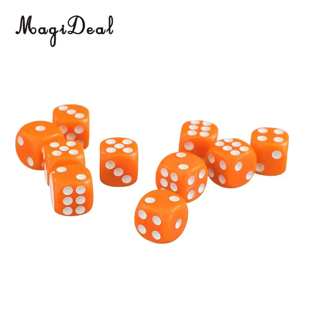 MagiDeal 50x12mm Opaque Acrylic Six Sided Spot Dice D6 for Friends Family Party Club Play D&D RPG TRPG Games Funny Toys 7 Colors