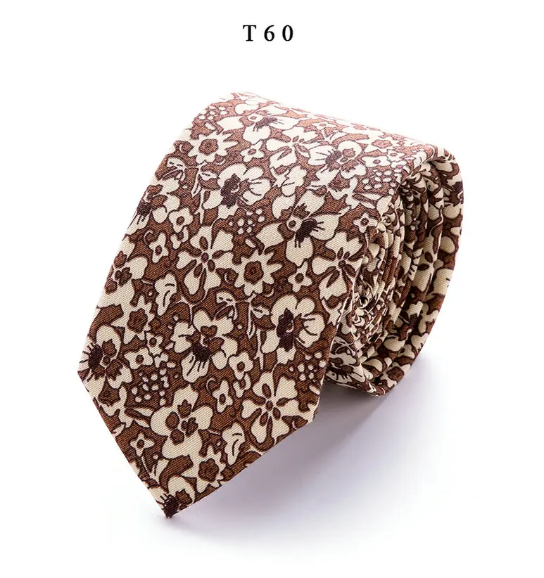 Брендовые Галстуки 6 см, узкие тонкие хлопковые галстуки для мужчин, свадебные вечерние галстуки в полоску, галстуки на шею, T16-2, Прямая поставка - Цвет: T60