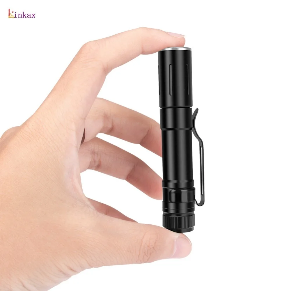 

Super Mini Flashlight with Clip Portable Lamp 3 Light Modes Adjustable Focus Power By 1*AAA Battery For Hunting,Cycling,Camping