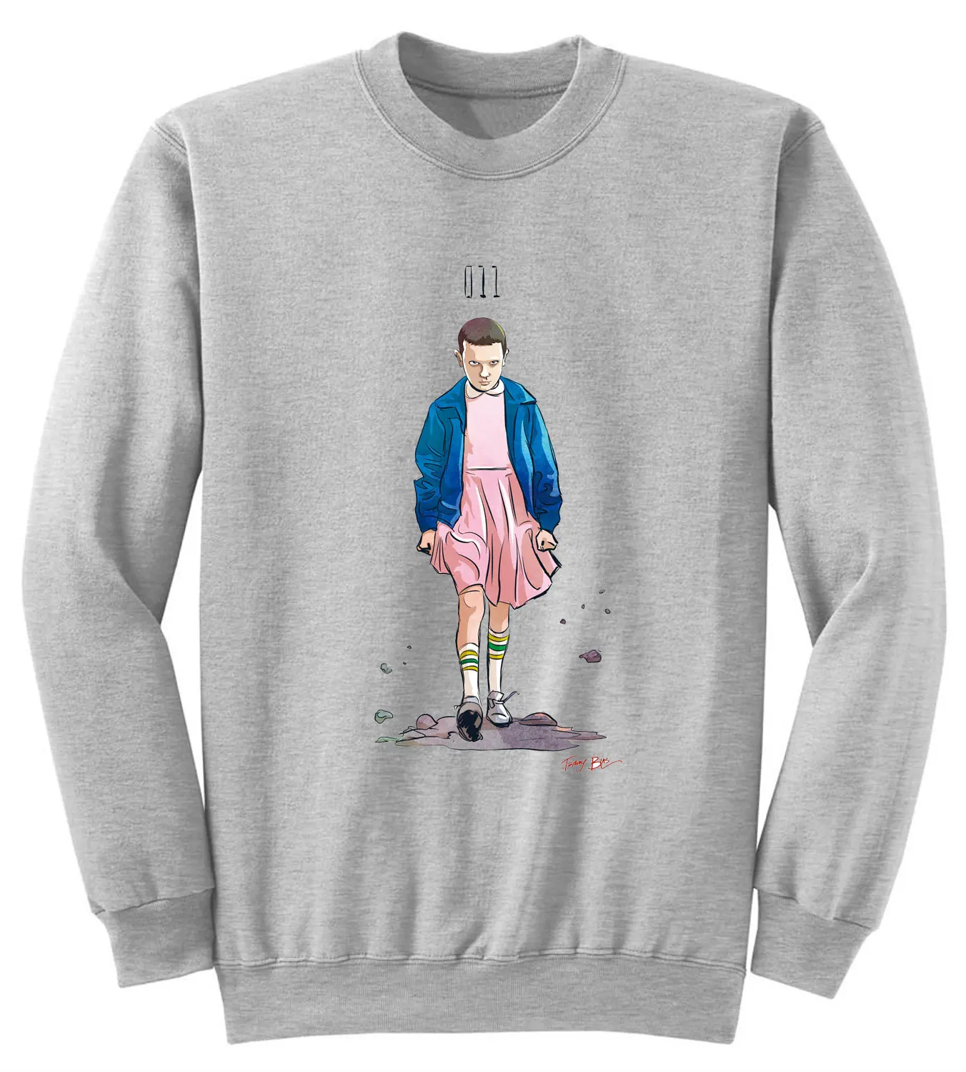 

Stranger Things Eleven Hoodies Sweatshirt Women men Style Printed Cartoon Funny Crewneck Sweatshirts cmt