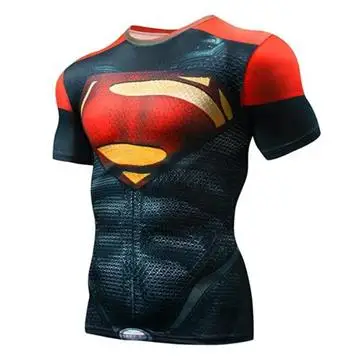 Новинка, Супермен Каратель, Рашгард, Мужская футболка для бега, короткий рукав, компрессионная рубашка, футболка для спортзала, фитнес, Спортивная мужская рубашка - Цвет: 05