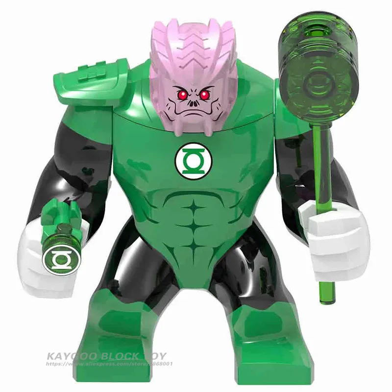 Большой супер герой Marvel Мстители 4 эндшпиль супер герой es Халк Бастер Веном Железный человек военная машина Черная пантера Детские кирпичные игрушки - Цвет: Green Lantern