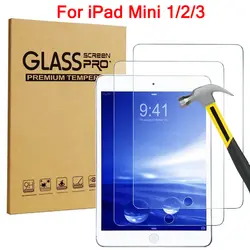 Для Apple iPad Mini 1/2/3 Экран протектор Закаленное Стекло Экран протектор Высокое разрешение устойчивый к царапинам покрытие для iPad Mini