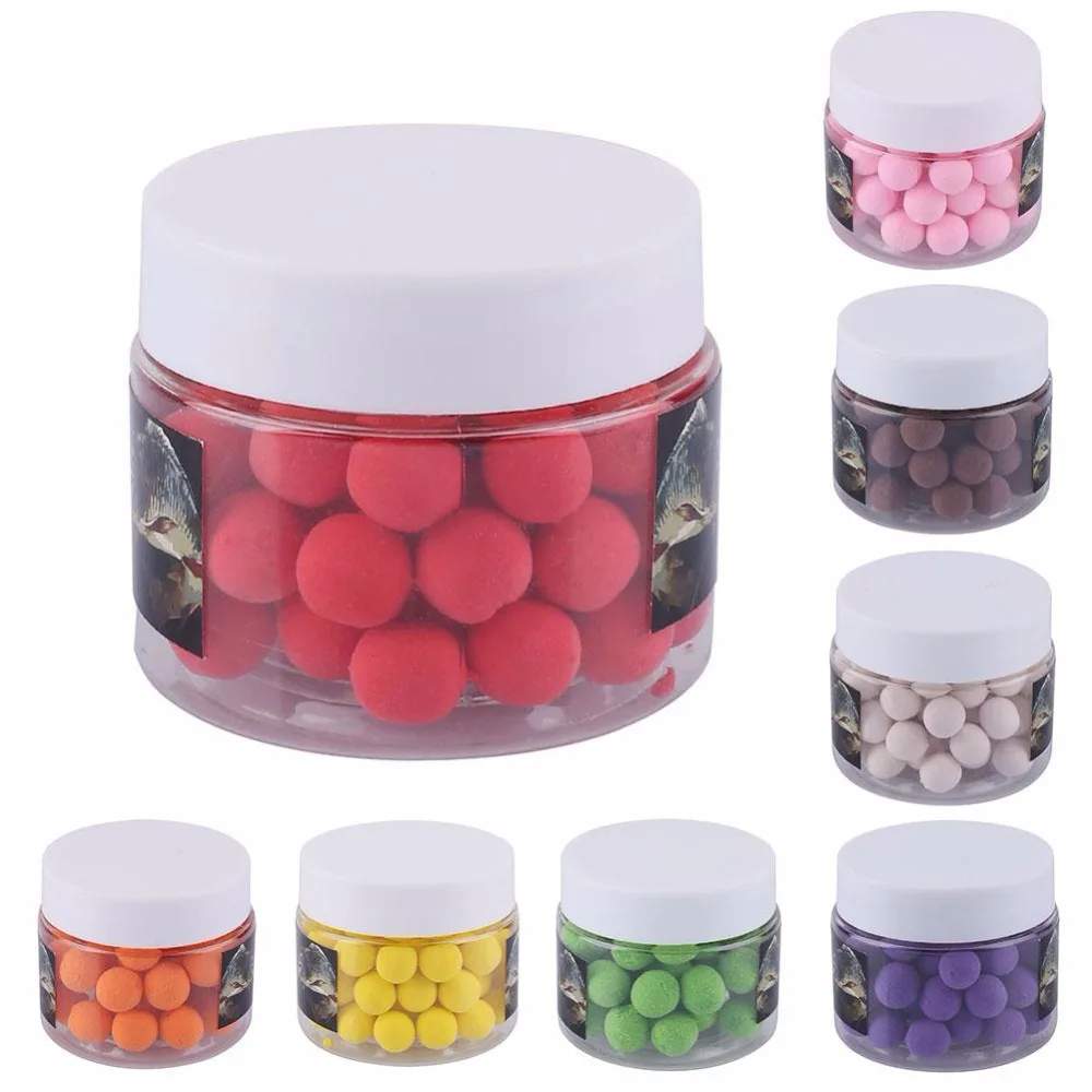 

Relefree 50Pcs/Box 10mm Fishing Beads Lure Bait Smell Pop ups Carp Fishing bait Floating ball beads feeder Baits 8 colors
