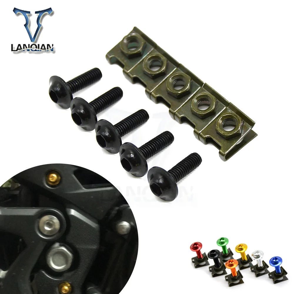 

CNC 5PCS 6mm universal Motorcycle Fairing Bolt Spire Speed Fastener Clips Screw for kawasak ZX-6 ZX9R ZXR400 ZZR600 Z1000 ZX10R