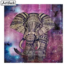 Peinture d'éléphants 5d à faire soi-même, kit complet de broderie de strass 3d carrés, mosaïque d'animaux, décoration de maison, EL8