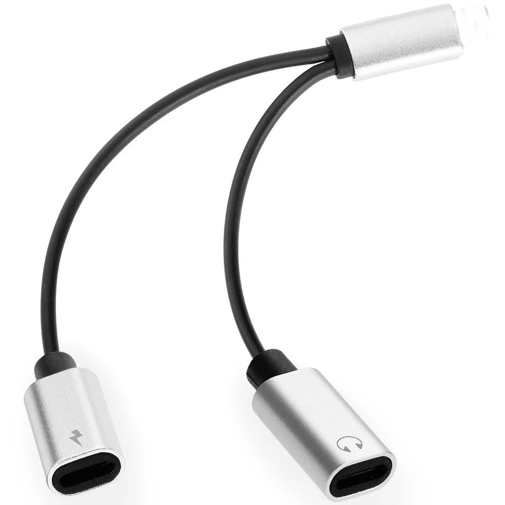 Goede 2 in 1 Dual Jack Adapter Audio Opladen Splitter Kabel voor iPhone X 8 7 Plus Oortelefoon Hoofdtelefoon Converter Voor iOS