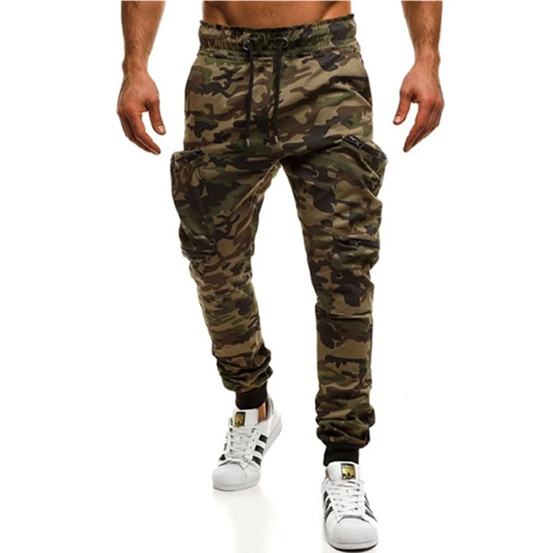 ISurvivor, мужские весенние осенние Карго, Мужские штаны, повседневные, модные, обтягивающие, большие размеры, узкие брюки, спортивные штаны, Hombre - Цвет: Army Green Camouflag