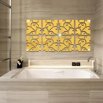

32pcs/set 3D Mirror Wall Stickers Acrylic mural BIG sticker Home Decor Living Room Mirrored Decorative Sticker Decoration