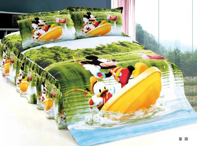 

mickey mouse Donald Duck comforter bedding sets single twin size quilt duvet covers sheets cotton 400TC Children's boys bedroom