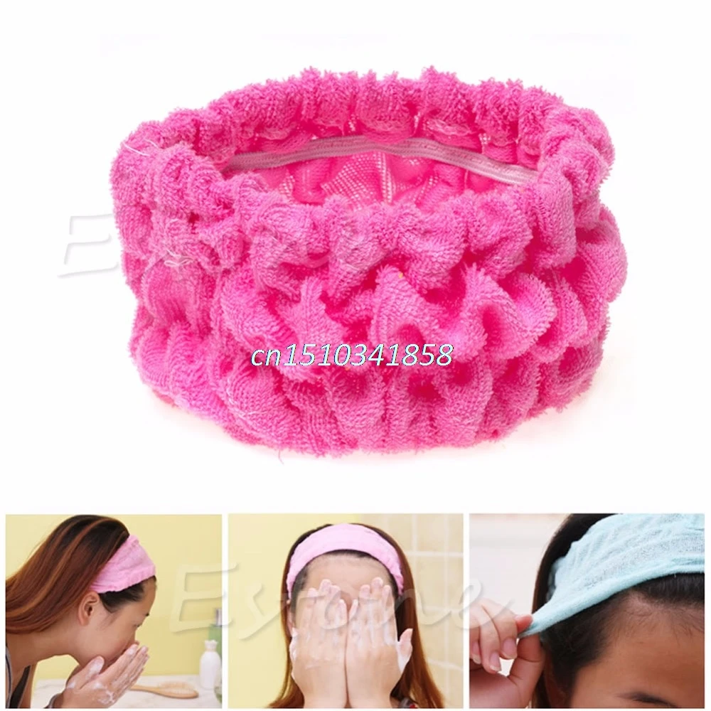 

New Soft Elastic Headband Bath Spa Make Up Shower Hair Band Headwrap Holder