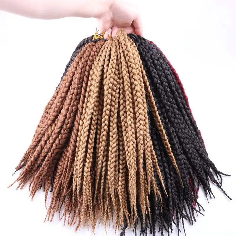 

Luxury For Braiding Kanekalon Syntheic Hair Blonde Brown Burgundy 14" 12strands/pc 6pcs/lot Jumbo Crochet Box Braids for Kids