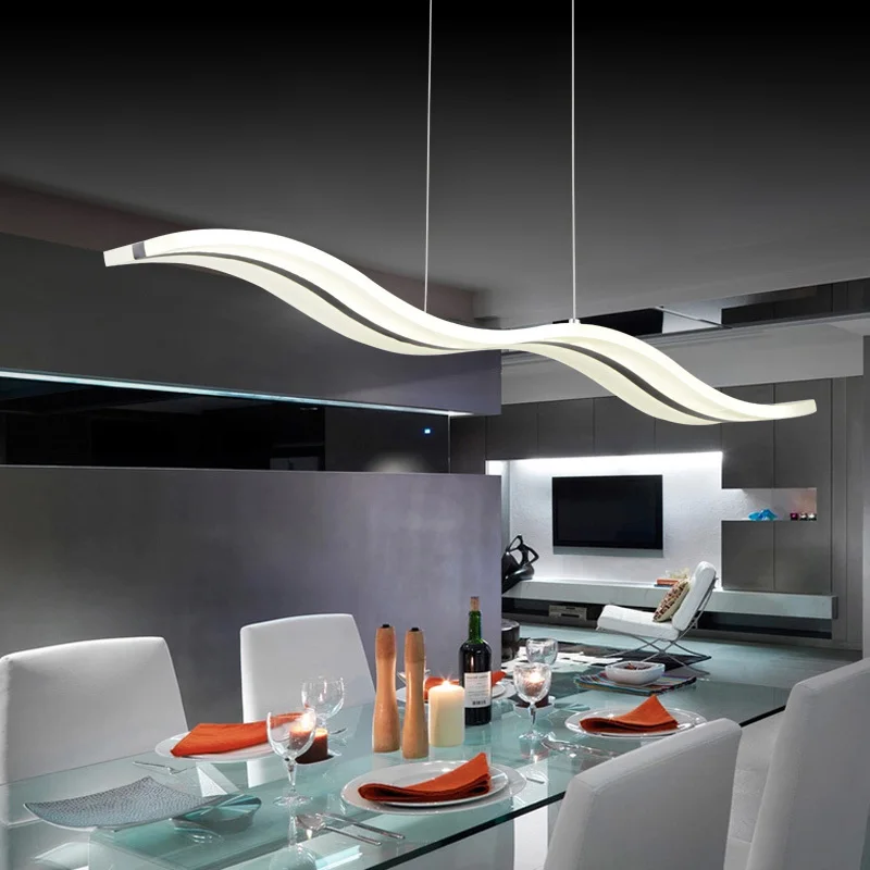 Modern Comtemporary Wave Led Pendant Lights Lamps Acrylic 90-260V Living Study Dinning Room Pendant Lamps