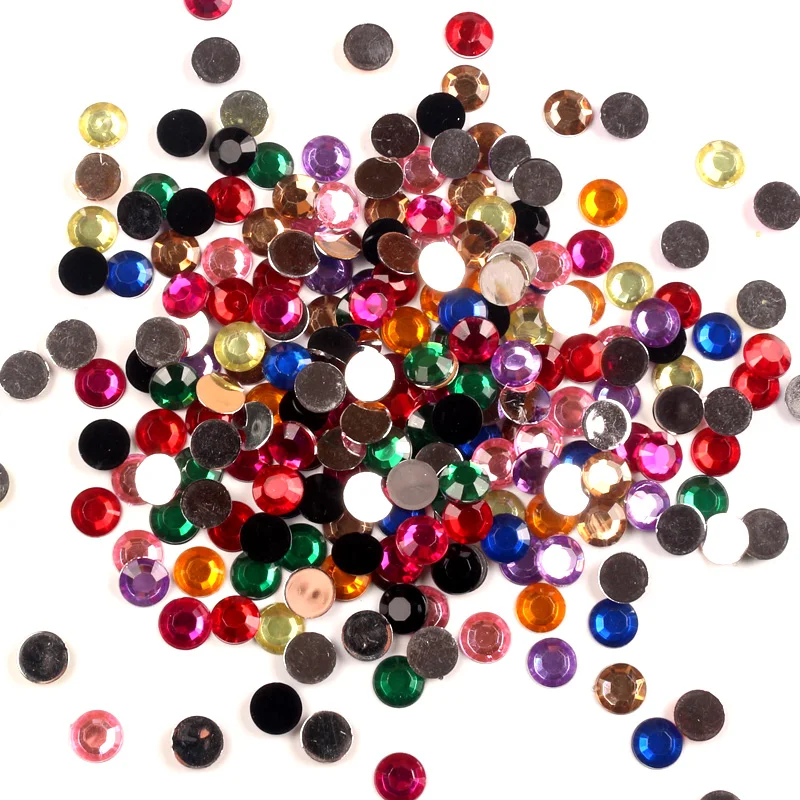 500Pcs Mixed Half Round Acrylic Rhinestone Cabochon Flatback Decoration Crafts Embellishments For Scrapbooking Diy Accessories | Дом и сад