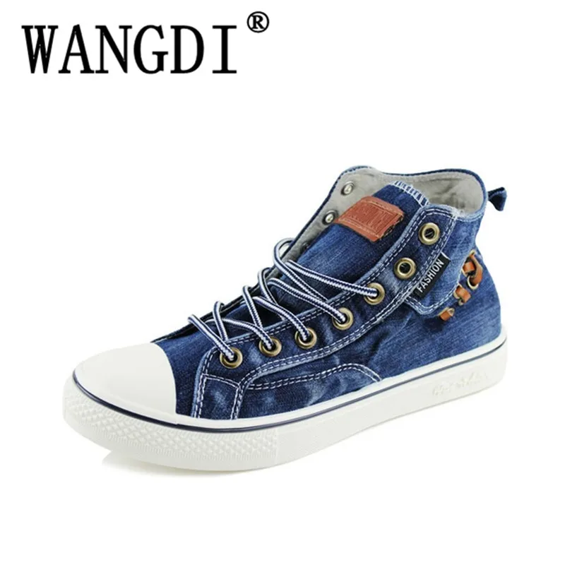 

2018 New Fashion Women High Top Canvas sneakers Shoes Women's Denim Ankle Lace Up Ladies Ankle Canvas Shoes Woman