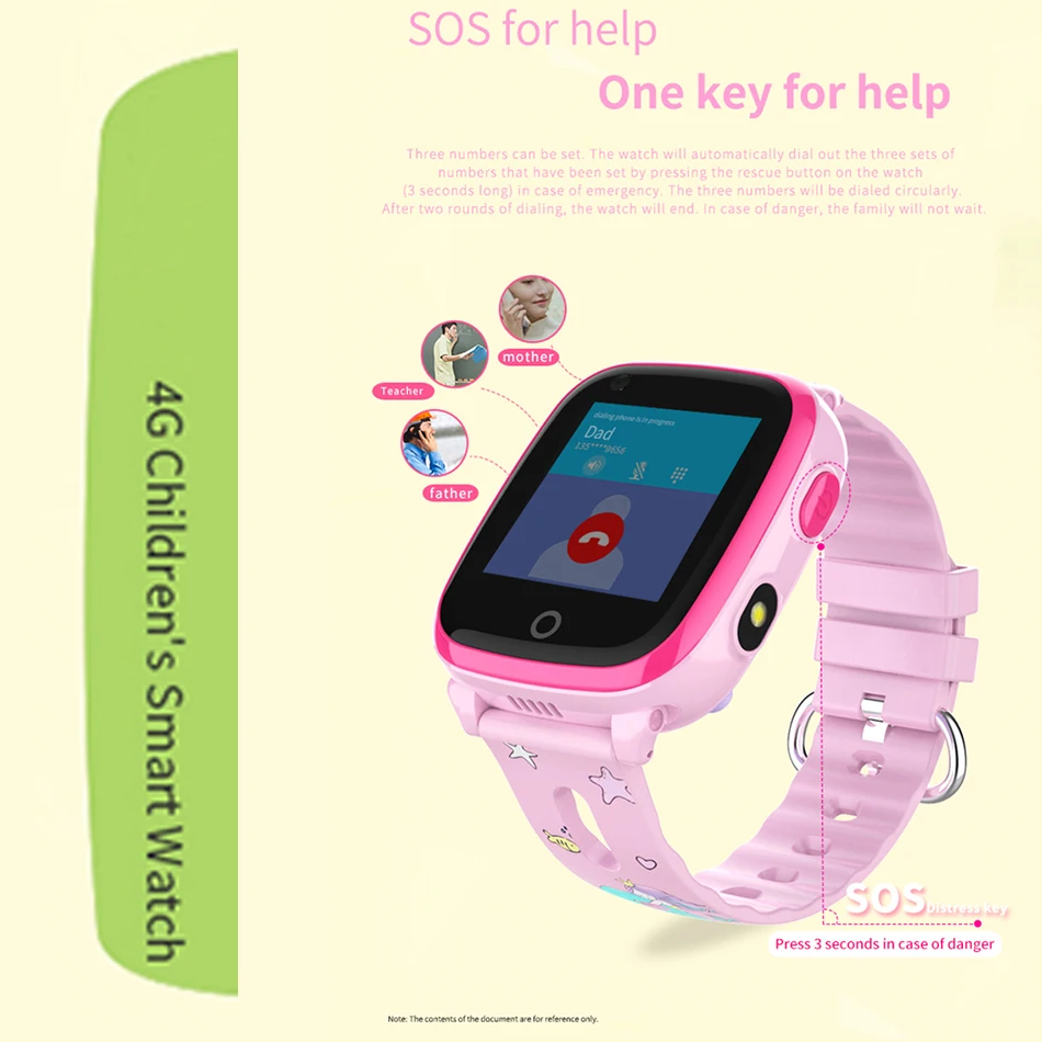  4G WIFI IP67 Waterproof DF33 GPS Children Baby Phone Smart Watch Cute SOS Location Tracker LBS Kids
