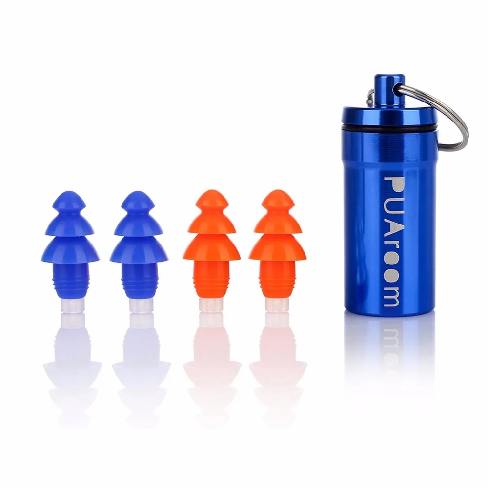 PUAroom Silicone Earplugs for Swimming Bath Sleeping Reliable Fixation For Daily Use With 2 Different Colors In Each Set PUAroom Silicone Earplugs for Swimming Bath Sleeping Reliable Fixation For Daily Use With 2 Different Colors In Each Set