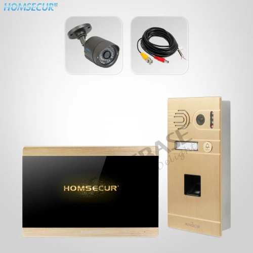 

HOMSECUR 4 Wire AHD Video Door Entry Security Intercom with 1.3MP CCTV Camera BC061HD-G+BM715HD-G