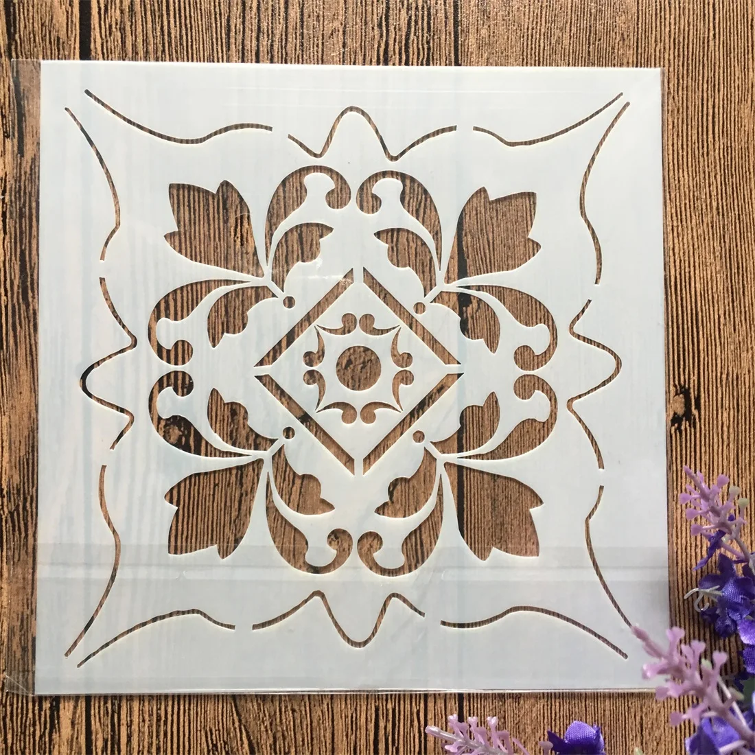 1Pcs Flower Square DIY Craft Layering Stencils Wall Painting Scrapbooking Stamping Embossing Album Paper Card Template F5321 | Дом и сад