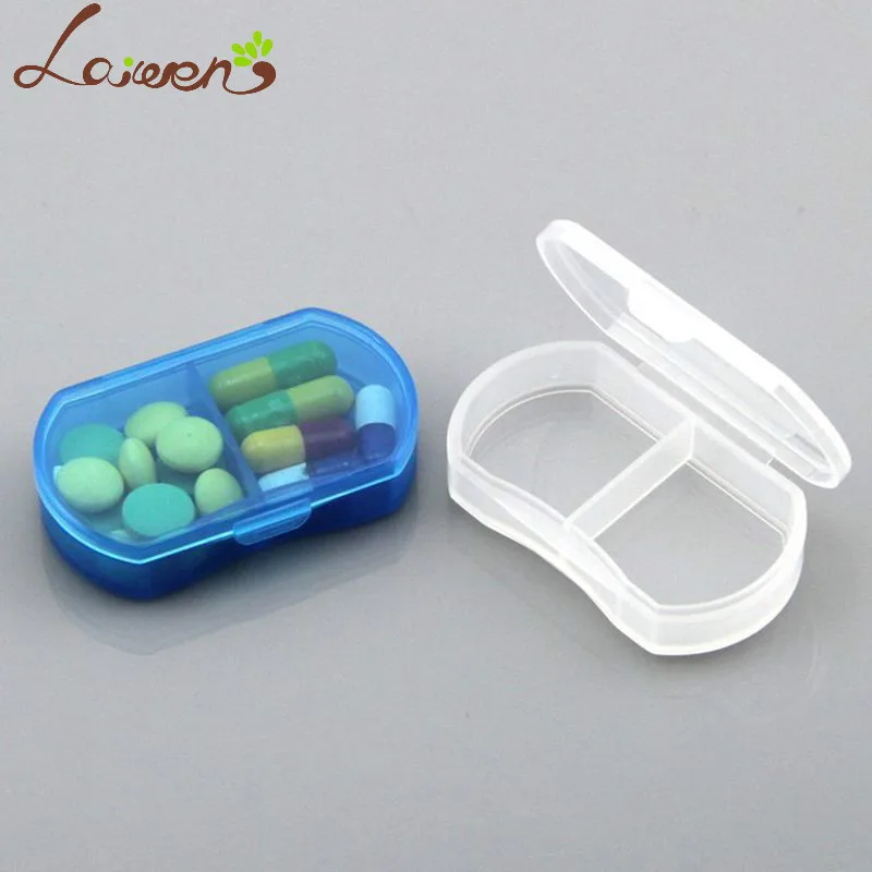 

Laiwen 2compartments Vitamin Medicine Drug Pill Box Makeup Storage Case Container Free Shipping Pill cases