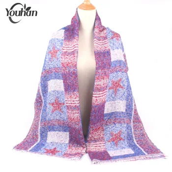 

YOUHAN 2018 New Winter Women Wool Warm Pentagram Scarf Female Cashmere Scarves Wide Tippet Long Shawl Wrap Blanket Drop Shipping