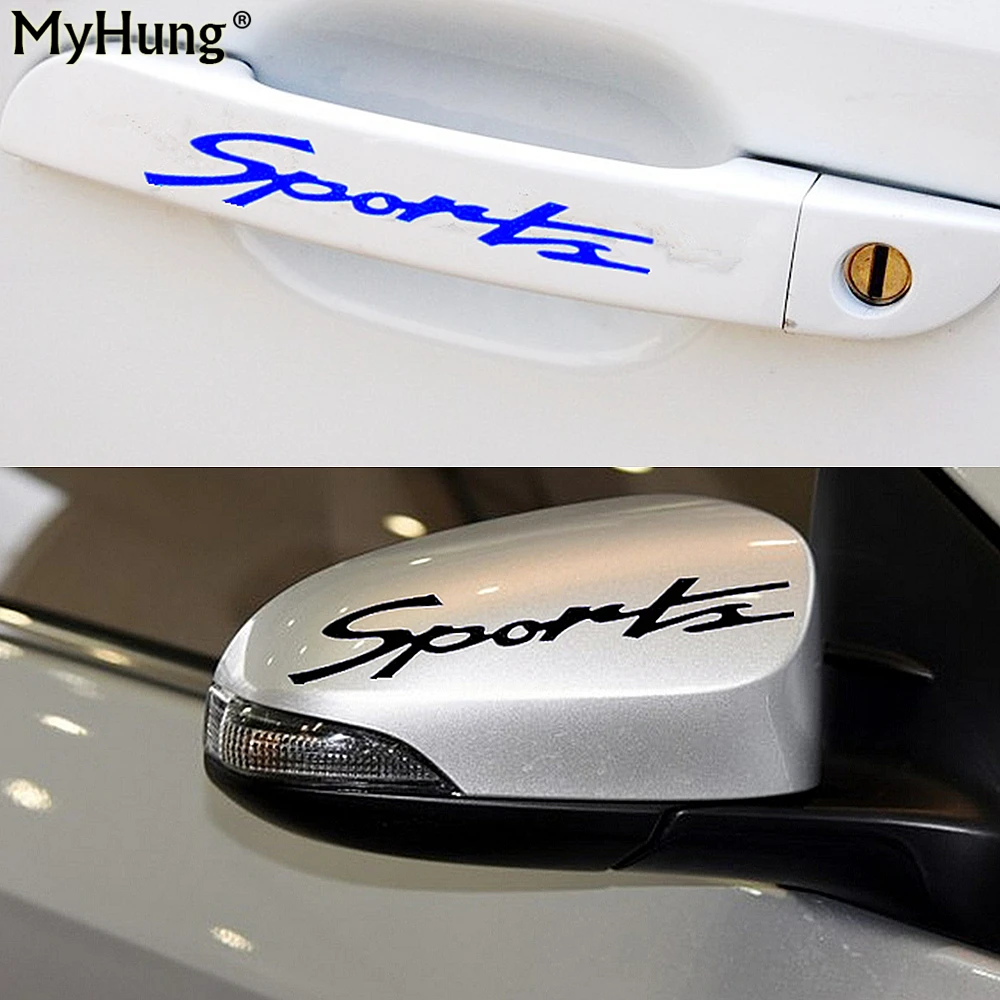 

Reflective Reclector Universal Sports Words Auto Door Handle Cover Sticker Rearview Mirror Decorator Decal Car Styling 4pcs
