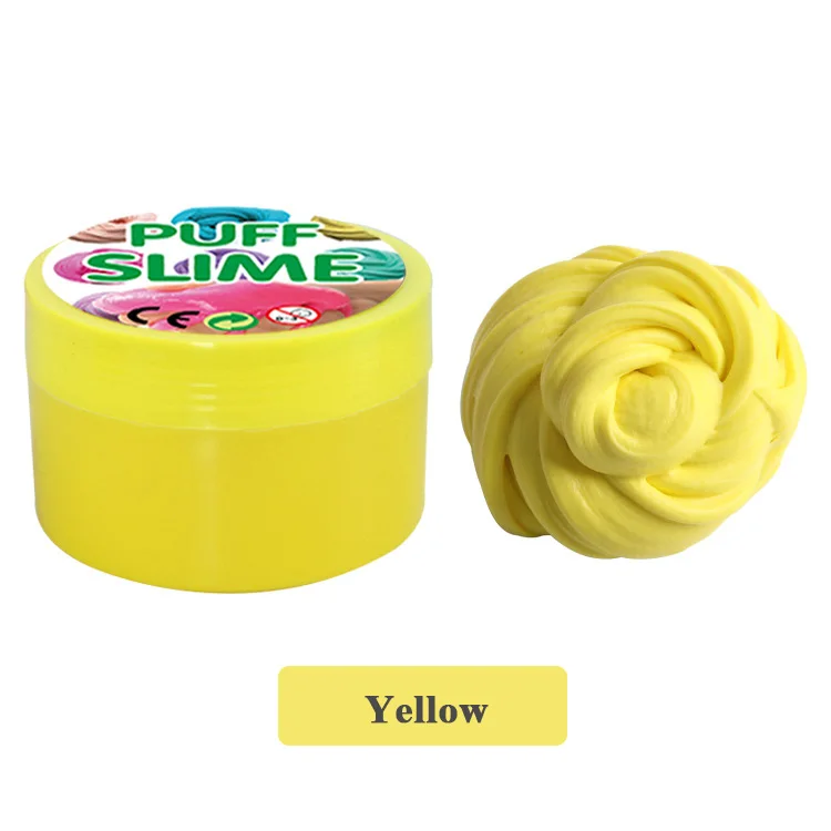 10 цветов мягкий пушистый Пластилин унисекс для моделирования глины прозрачное облако слизь поставки игрушки украшения Подвески волшебный песок коробка - Цвет: yellow