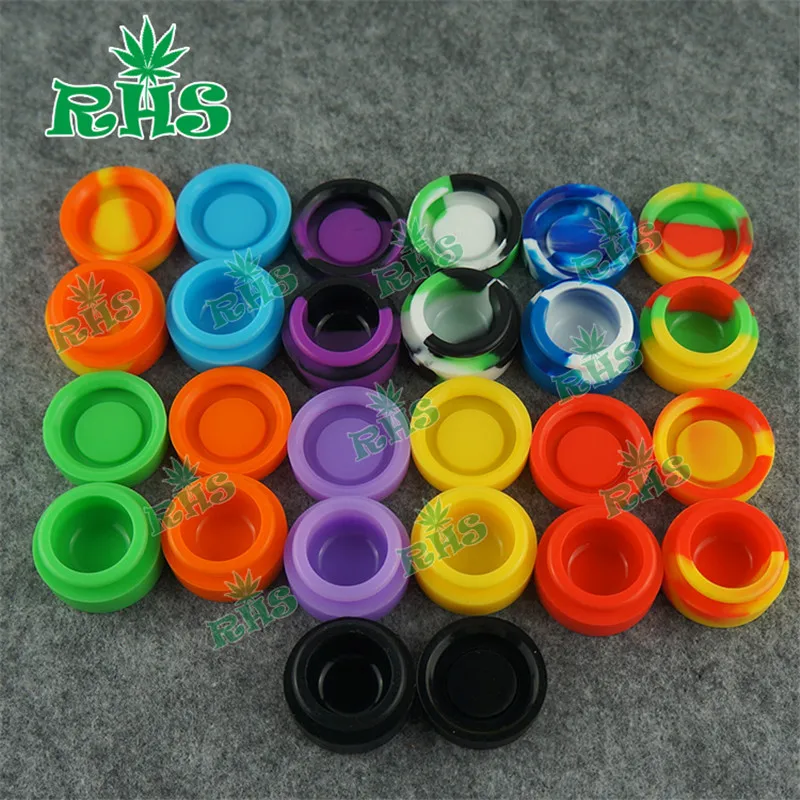 Factory-direct-sale-non-Stick-round-shape-3ml-Silicone-Wax-container-with-lid-10pcs-free-shipping