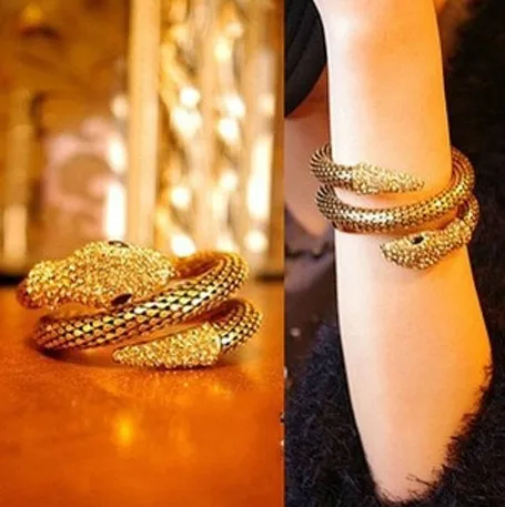 Fashion Vintage High Quality Luxury Jewelry Snake Rhinestone Scale Multi Layers Women Lady Party Dress Alloy Bracelet Wristlet | Украшения