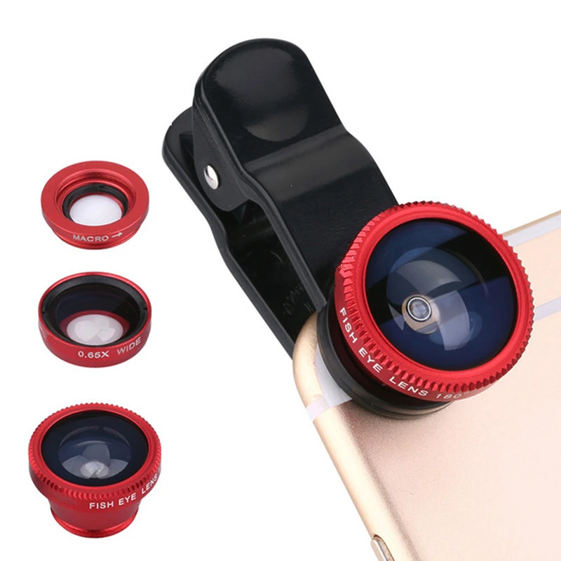 Grand Angle Fisheye Porum 3/ en 1/ Clip kit objectifs pour Smartphones Macro d/étachable de lentille pour Appareil Photo pour Huawei P20/ Lite