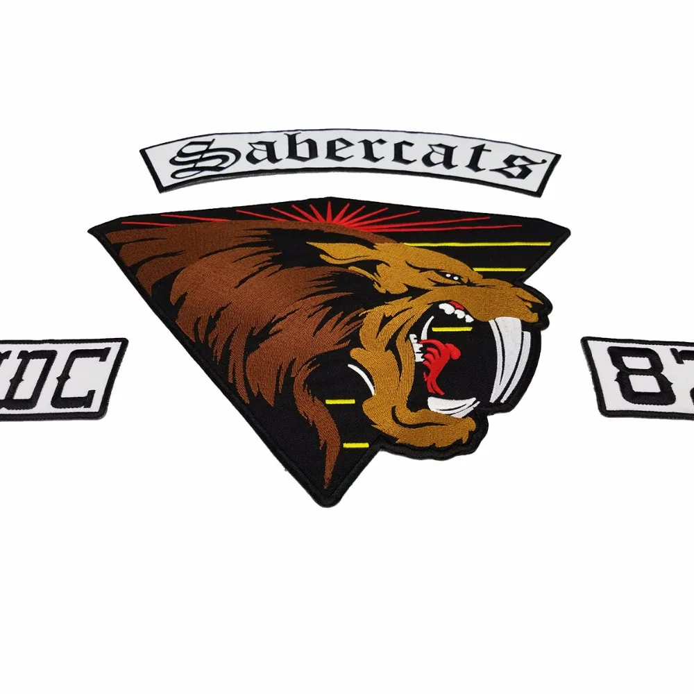 Sabercats 82 Free shipping Vest Back patch Embroidery Iron-on garment clothing application (5)
