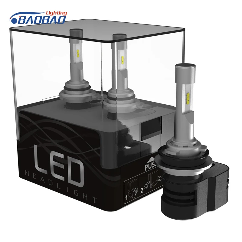 

BAOBAO T5 Universal CSP LED Car Headlight 24V 55W 6000K H1/H4/H7/H9/H11/9005/9006/9012 Waterproof Aluminum LED Car Headlight