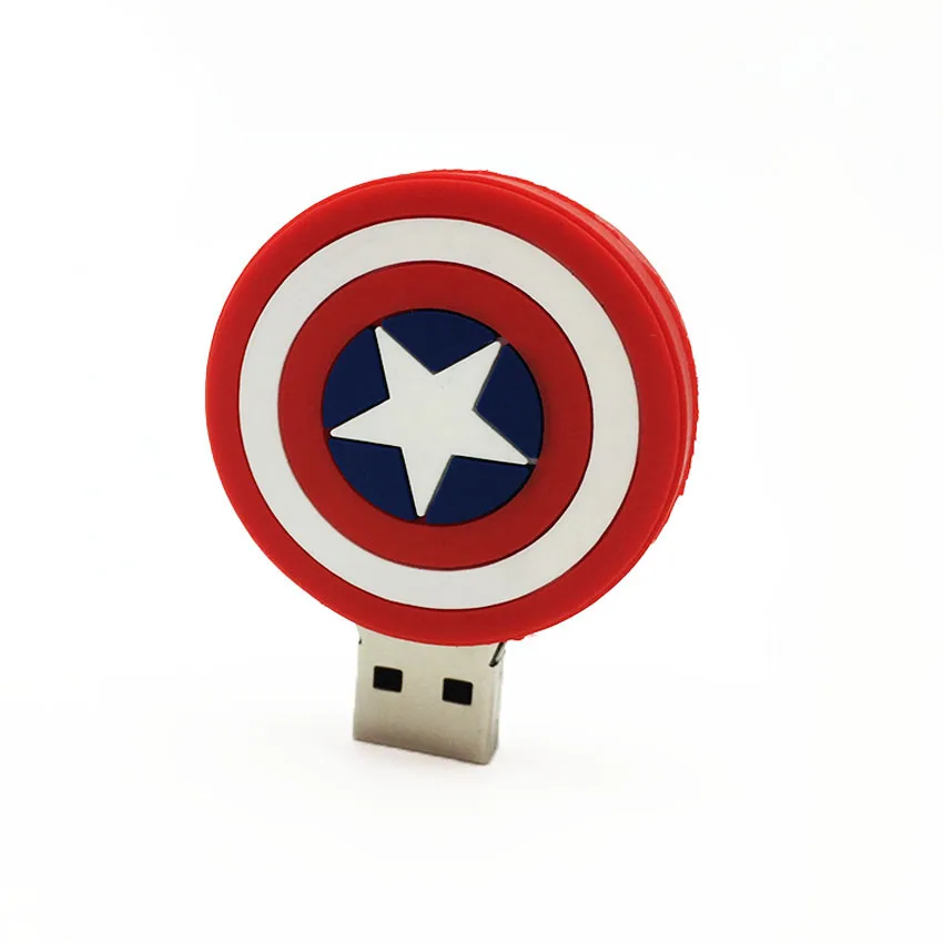 Флеш-накопитель USB, флеш-накопитель, устройство для хранения, логотип Капитана Америки, USB флеш-накопитель, 128 ГБ, 64 ГБ, 32 ГБ, 16 ГБ, 8 ГБ, 4 Гб, флеш-накопитель