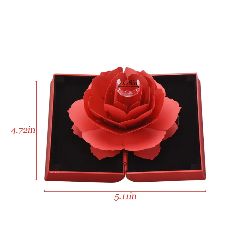 Очаровательная свадебная роза Подарочная коробка открытая с благородным регулируемым кольцом(100 язык i love you) Лучший Сюрприз подарок подруге