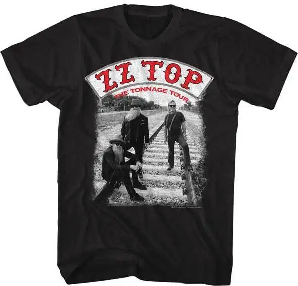 Дизайн Топы корректирующие мужские короткий рукав с О-образным вырезом ZZ Top-тоннажа Tour футболка S-M Tee