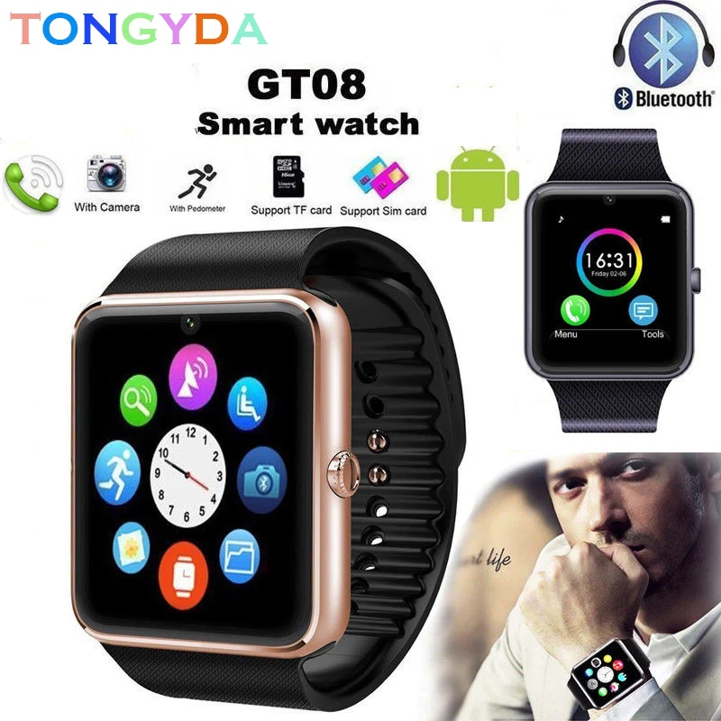 

Bluetooth Smart Watch gt08 Android Phone TF Sim Card Camera Men Women Sport Wristwatch For Iphone IOS PK Y1 A1 Clock Smartwatch