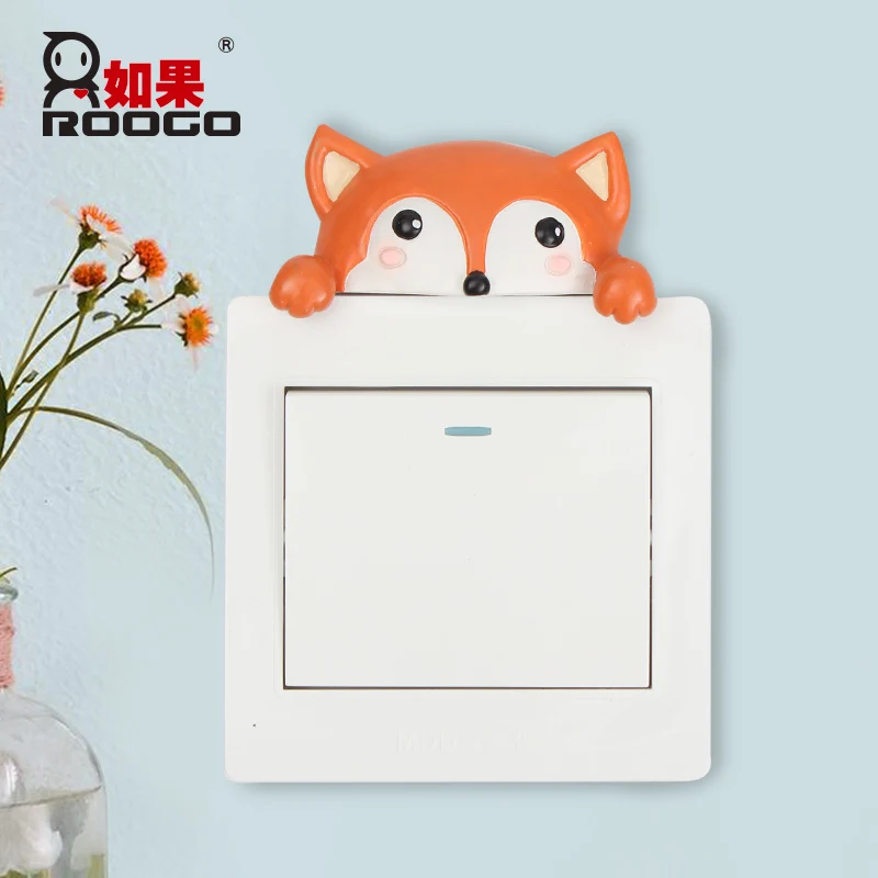 Roogo Наклейка на стену милые животные 3D наклейка для детской комнаты
