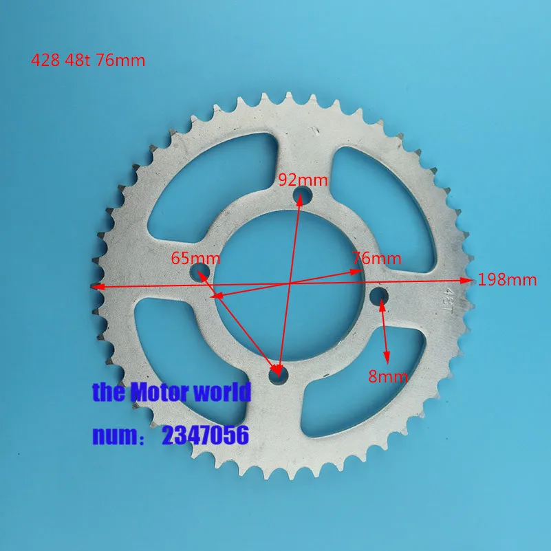 Алюминий гоночные Запчасти для мотоциклов, цепные 420/428/520/530 задние звездочки 32 T/35 T/40 T/T 43/45 T/47 T/48 T/зуб для спортивной экшн-камеры Go-kart квадроцикл - Цвет: 428 48T